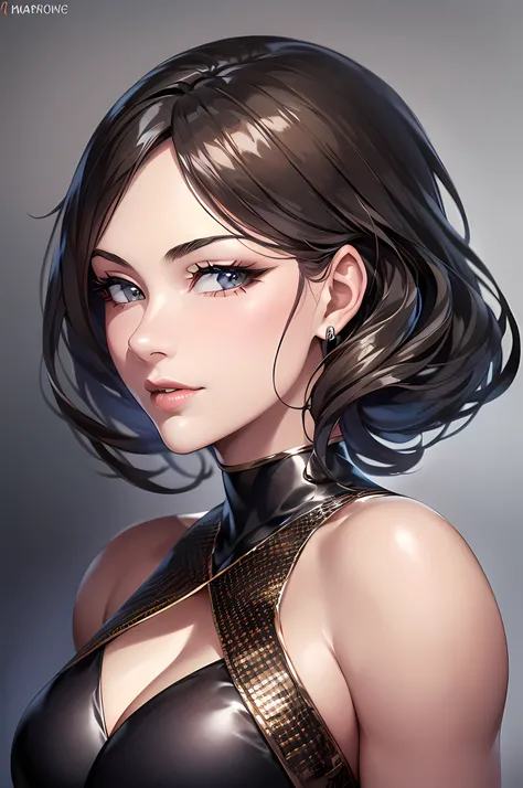 (best quality,4k,8k,highres,masterpiece:1.2),ultra-detailed,(realistic,photorealistic,photo-realistic:1.37),vivid colors,fashion photography,womens portrait,short hairstyle,stylish suit,confident gaze,luxurious setting,radiant smile,modern elegance,fine ta...