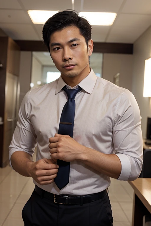 handsome Asian business man, intelligent, elegant, kind