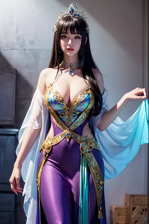 (((anime-style art))), (fantasy-themed),((((extremely detailed)))), (((high resolution))), masterpiece,((female shadow knight)), (in her (30s)). busty figure, beautiful eyes, beautiful face, beautiful expressions, long hairs, ((gown made of iridescent, eth...