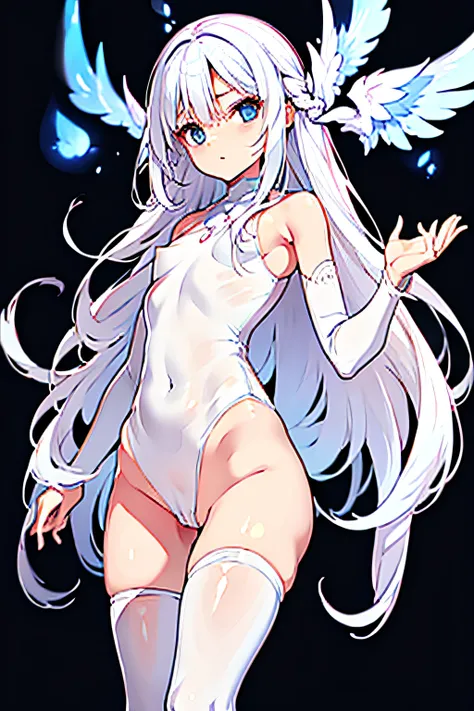 Extremely small breasts,white  hair,Transparent female genitalia,Functional