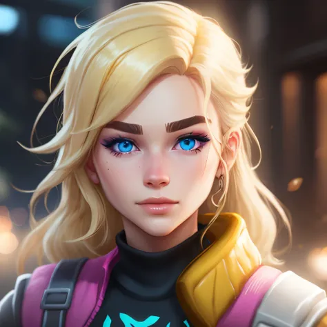 fortnite skin: blonde hair, blue eyes