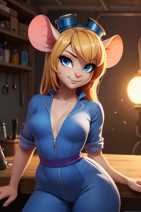 ((ultra quality)), ((tmasterpiece)), nut, anthropomorphic mouse girl, furry, ((blonde woman, hairlong)), beautiful cute face, be...