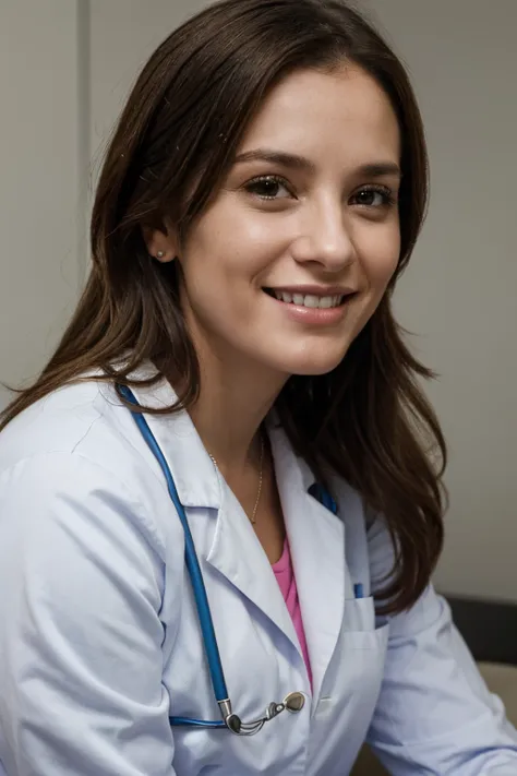 35 year old female doctor, smiling