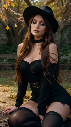 a witch, gorgeous artsy punk goth bitch, full body view, a queen of witches, dynamic full body majestic sexy regal pose, loungin...