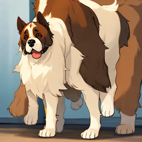 A dog that is a mix between a Siamese cat and Saint Bernard dog