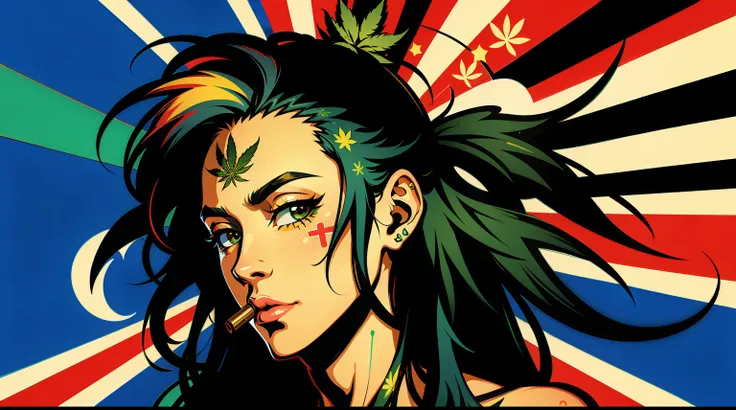 graffiti style marijuana smoke chaman hippie vector