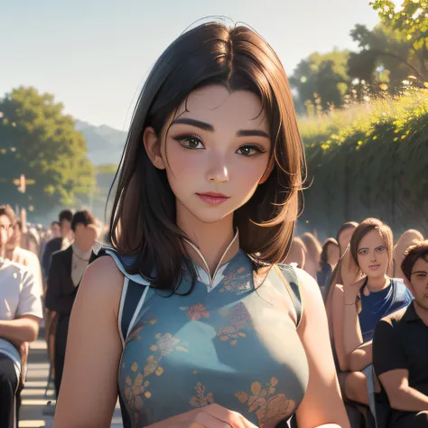 (Extremely detailed 8k wallpaper:2), (photo:2), (22 years old soigne Beautiful girl:2), (gives a lecture to friends:2), detailed (Face and eyes), (hyper realistic:1), (highly detailed:1), (epic realistic:1), rim light, (maximum details:1), cozy, (fullbody:...