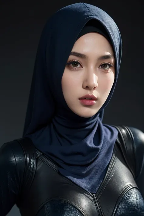 hijab girl, beautiful, mystique marvel, Raven Darkholme, UHD, masterpiece, anatomically correct, textured skin, super detail, high details, high quality, best quality, HD, 16k