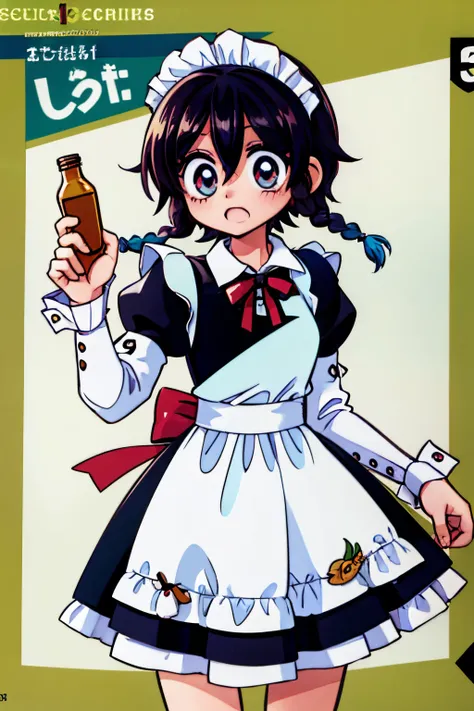 (((maid clothes)))), (((Big)))), Drunken eyes,