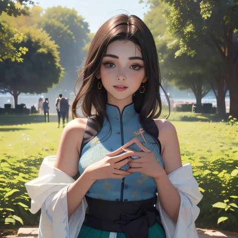 (Extremely detailed 8k wallpaper:2), (photo:2), (26 years old soigne Beautiful girl:2), (gives a lecture to friends:2), detailed (Face and eyes), (hyper realistic:1), (highly detailed:1), (epic realistic:1), rim light, (maximum details:1), cozy, (fullbody:...