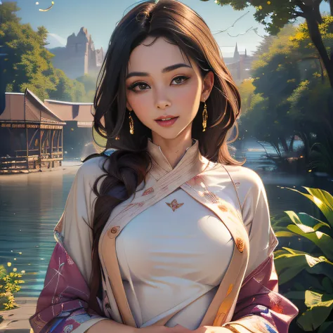 (Extremely detailed 8k wallpaper:2), (photo:2), (33 years old soigne Beautiful girl:2), (gives a lecture to friends:2), detailed (Face and eyes), (hyper realistic:1), (highly detailed:1), (epic realistic:1), rim light, (maximum details:1), cozy, (fullbody:...