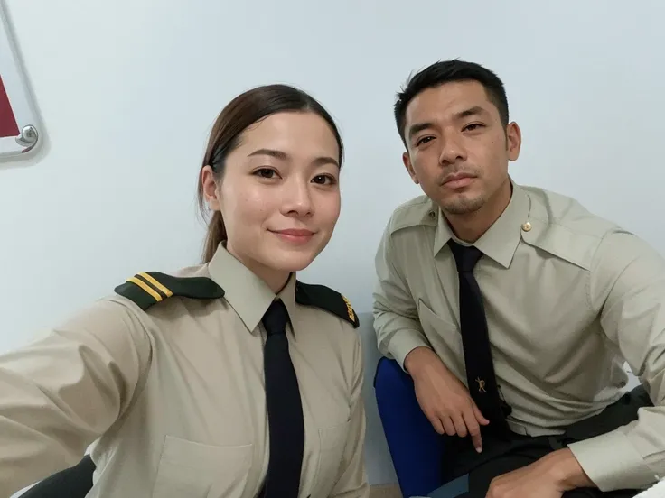 they are two people in uniform posing for a picture, in uniform, wearing military uniform, in military uniform, wearing a military uniform, ayanamikodon and irakli nadar, full uniform, in pilote, wearing military outfit, uniform, ash thorp khyzyl saleem, s...