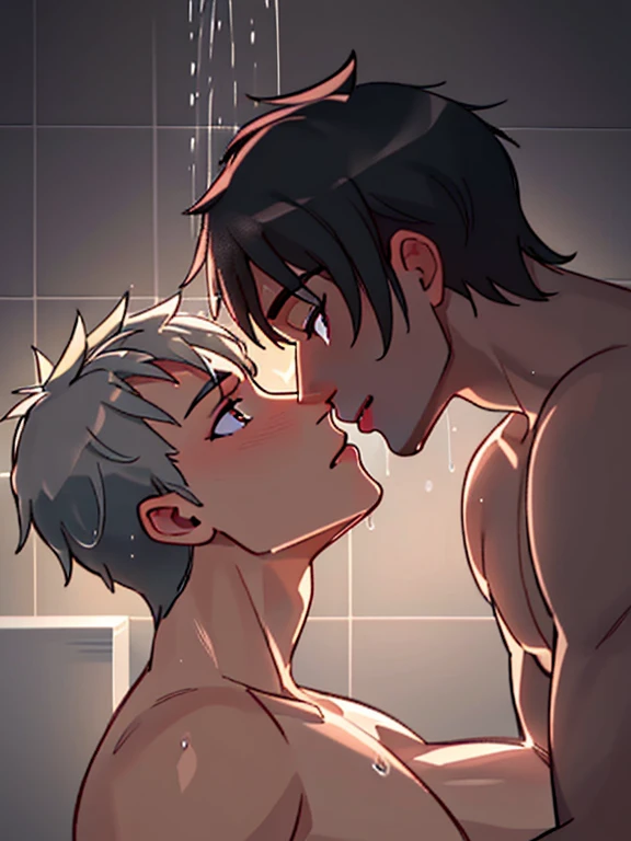 (a detailed gay sex scene with two men in a shower),(realistic, highres)(interracial),(explicit:1.1),(erotic),(intimate),(passionate),(sensual),(exciting),(ultra-detailed bodies and facial expressions),(romantic lighting),(vivid colors),(LGBTQ inclusion),(...