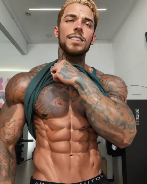 Hombre arafed con tatuajes en el pecho y el pecho, cuerpo musculoso tatuado, Entintado, con tatuajes, cuerpo completamente tatuado, cuerpo tatuado, hombre tatuado, Imagen de perfil, fitness model, tatuado, rallado, foto de perfil, Josh Negro, abdominales s...