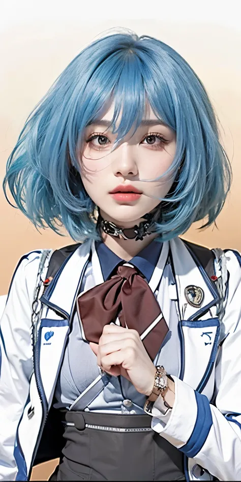 1girl, blue hair, high quality, ultra detailed, masterpiece, realistic