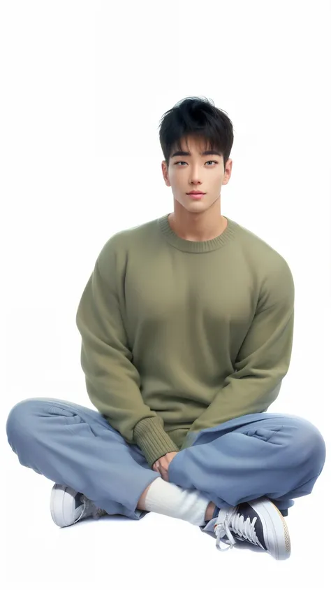 (best quality), big head, Handsome men , Muscle , Wearing Sweater , Converse Shoes , Pjamas , Autumn Vibing , Sit Poses , Biceps , Handsome , Handsome Guy , UHD , 8k , Realistc