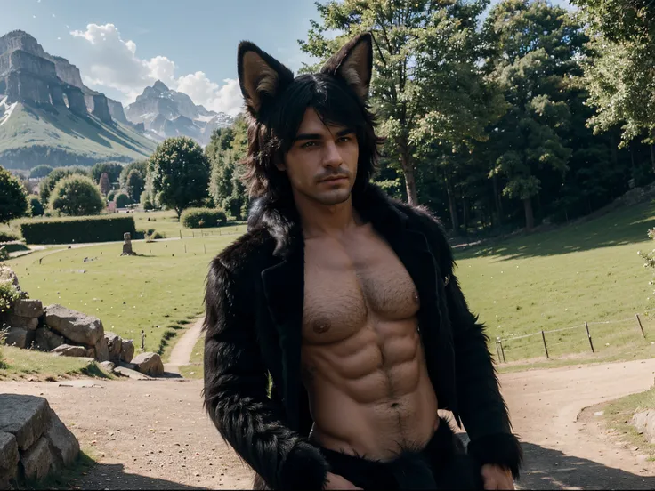 4k , Meisterwerk , beautiful , Furry , Fursona Gay , Fur , masculine , sexy , traumhafte Landschaft