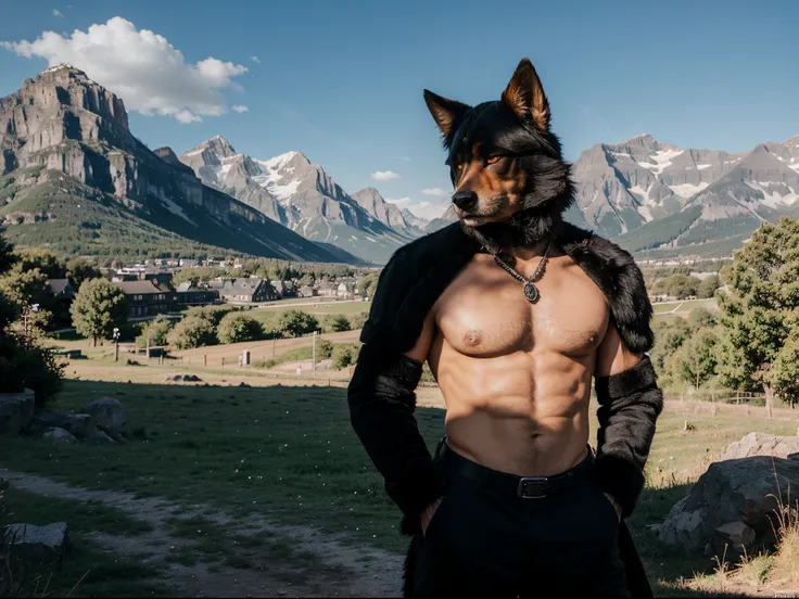 4k , Meisterwerk , beautiful , Furry , Fursona Gay , Fur , masculine , sexy , traumhafte Landschaft