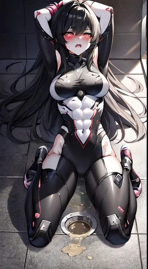 a cartoon picture of a woman in a black and white outfit, Warframe Smooth Thighs, Very detailed ArtGerm, Anime beauty, Very detailed and beautiful fan art, Anime manga girl, beautiful attractive anime woman, anime figure; Full-body art, ash, Detailed anime...