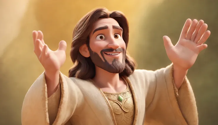 a cartoon of biblical jesus happily hugging and welcoming a man into heaven, a very beautiful place in heaven, animated film, 3 d animated movie, animated still, animated movie, inspired by Johannes Helgeson, jesus wasted at a party, animation film, animat...