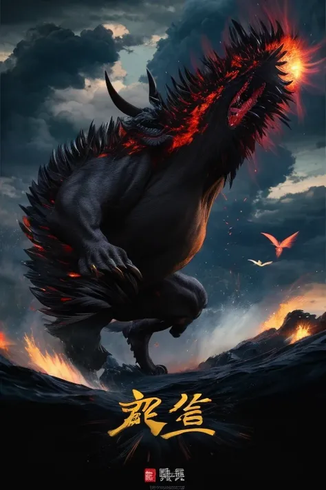 Qiongqi is《Mountain and Sea Sutra》a ferocious beast in，Its image is very unique。It has black fur，body shape like tiger，But it&#39;s much bigger than the average tiger。Its head has a pair of long horns，sharp horn，Like a sword。Its eyes are shining，Flashing w...