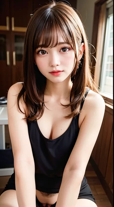 (8K, Raw photo:1.2)Detailed face and eyes,Best Quality, 超A high resolution, Highly detailed ,intricate detailes ,masutepiece ,Cute Girl , Soft cinematic light, Hyper-detailing,Sharp Focus, High quality, barechested, NSFW,  dripping from, vaginal,Spread you...