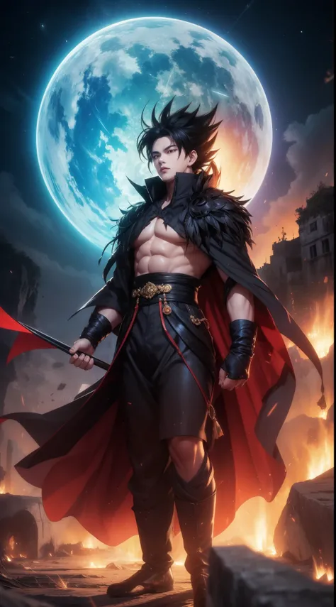 Bước vào thế giới của Black Demon God, một sinh vật có khuôn mặt đẹp trai và đôi mắt đỏ rực sẽ quyến rũ bạn. In his transformed state, anh ta toát lên bản năng và sức mạnh cực độ, Make an epic anime about this energy man. XEM KHI ANH ấY KHAI THAC SứC MạNH ...