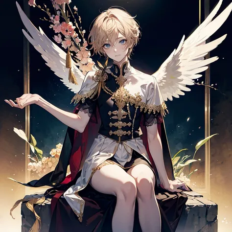 Male angel sitting on rebar