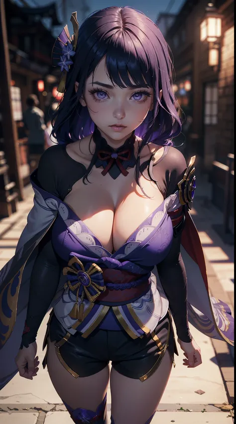 ((4k)),((masterpiece)),(best quality),((ultra detailed)), ((beautiful blurry background)), ((cinematic lighting)), depth of field, (dynamic angle),((beautiful detailed eyes), ((dynamic pose)), pretty face, large boobs, ((cleavage)), ((wearing cape top)), (...