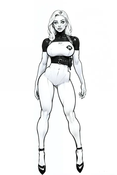 masterpiece, best quality, (detailed background),High contrast,1girl,full body, cowboy shot,(white background:1.5),clean lineart,