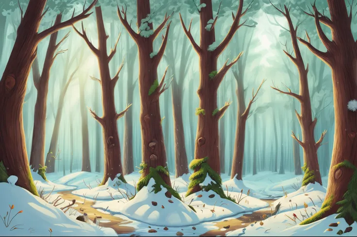 Winter forest background