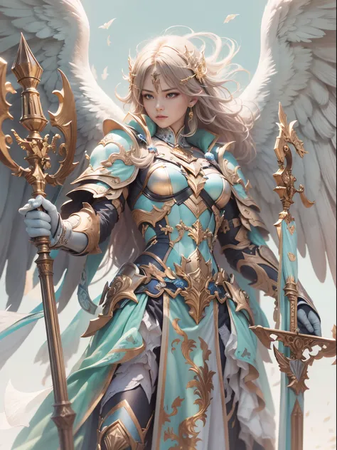 Archangel Michael、The Four Archangels、masutepiece,Best Quality,ultra-detailliert,hight resolution,hight resolution,4K,Portrait in 4K,8K,8K Portrait,Unity 8k壁纸,extremely details CG,Realistic,Raw photo,Real person,a portrait photo of,Photorealistic,Shiny ski...