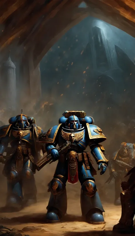 Warhammer 40K Space Marines，Space Wolves Chapter，Surreal art