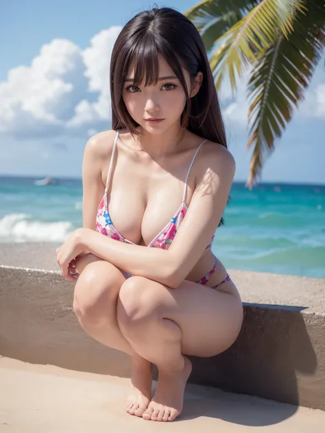 ((masutepiece)), ((Best Quality)), (Ultra-detailed), ((kawaii)), Cute, (lovely), ((Extremely detailed)), 4K, (8K), Best Quality, (Beautiful), Realistic, Real, Dynamic Angle 0, Front view ,a Japanese young pretty girl ,Glamorous figure ,Long bob hair ,1girl...