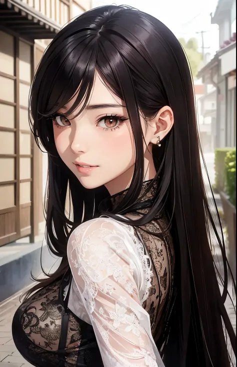 masterpiece、top-quality、hight resolution、High-quality images、8K, 1 woman、skin gloss、Texture of skin and clothing、Detailed eye expression、Lustrous hairgirl with long hair, Manga inspired by Lee Jong-suk, trending on deviantart, Realism, detailed manga style...