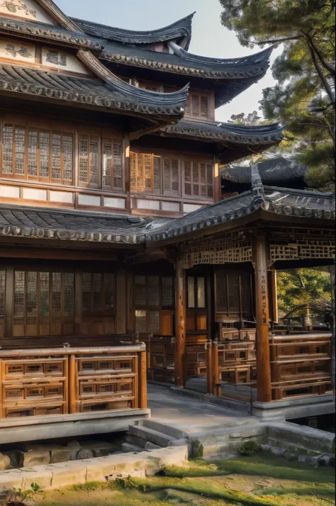 ((top-quality, in 8K, ​masterpiece)), Beautiful Landscapes, ((five-storied pagoda)), ((japanese architecture)), ((wooden)), Beautiful building, Fascinating architecture, a photorealistic rendering, real life structure, Realistic scenery, charming tower, Hi...