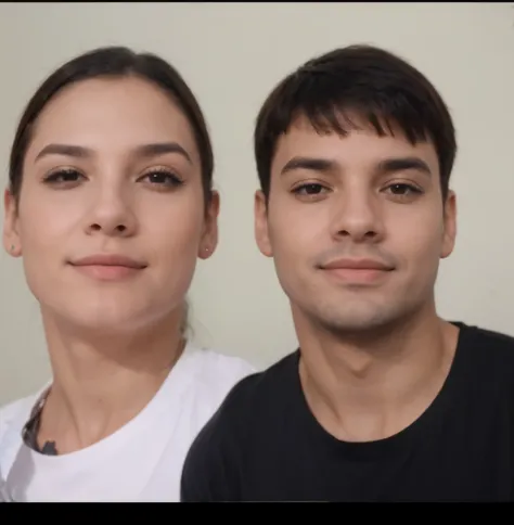 criar uma foto de dois amigos com o rosto dessas pessoas na foto, realista