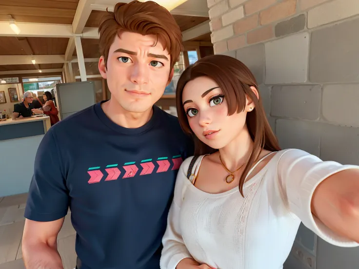 there is a man and a woman posing for a picture, profile pic, thomas danthony and malika favre, headshot profile picture, sakimichan and frank franzzeta, profile image, avatar image, charli bowater and artgeem, taken in the early 2020s, mixed art, photo sh...