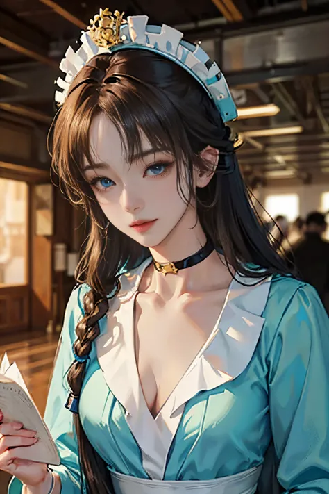 1人の女性、 watching at viewers、
,Her beautiful blue eyes, Twin-tailed brown hair, Moles under her eyes, Plump and glossy lips, Heart-shaped choker, Looking at the viewer, smiling at the viewer. .. .. .. .. .. .. .. .. .. .. .. .. .. .. .. .. .. .. .. .. .. .. ...