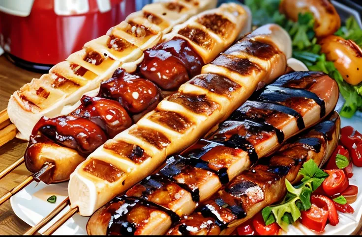 grilled sausage, hotdog, bbq