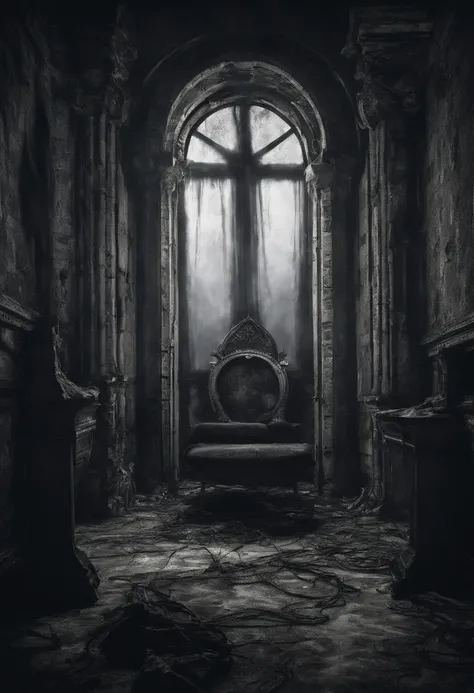 Demons coming out of a portal in a castle bedroom