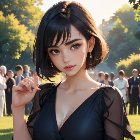 (Extremely detailed 8k wallpaper:2), (photo:2), (18 years old soigne Beautiful girl:2), (gives a lecture to friends:2), detailed (Face and eyes), (hyper realistic:1), (highly detailed:1), (epic realistic:1), rim light, (maximum details:1), cozy, (fullbody:...