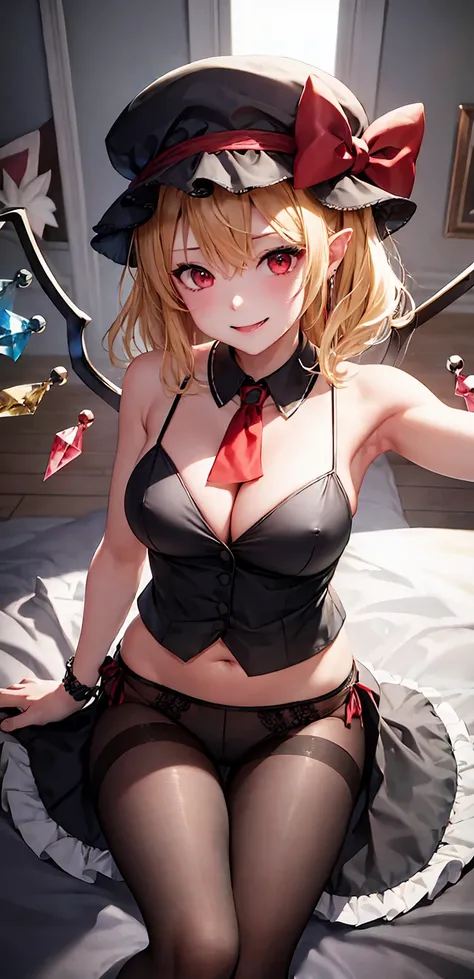 best quality, masterpiece, highres, solo, {night:1.10}, {starry sky:1.10}, beach, beautiful detailed sky, {extremely detailed background:1.20}, {flandre_scarlet_touhou:1.15}, {standing:1.10}, looking at viewer, {bikini:1.30}, blonde_hair, wings, red_eyes, ...