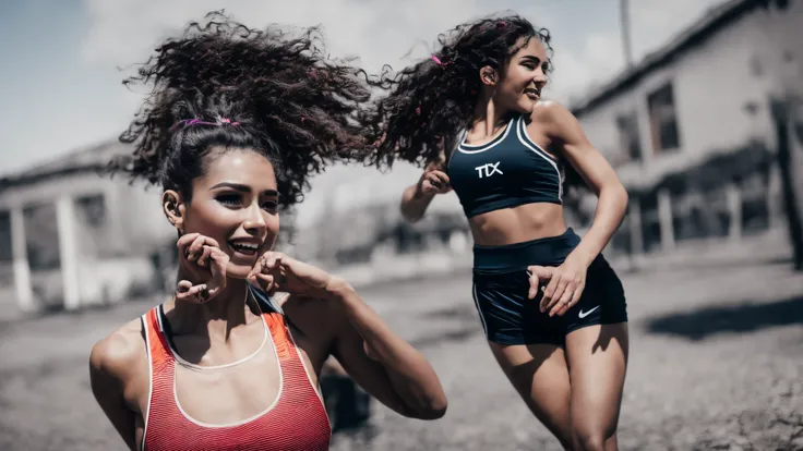 mujer tes blanca constextura atletica con caderas prominente ojos azules cabello negro