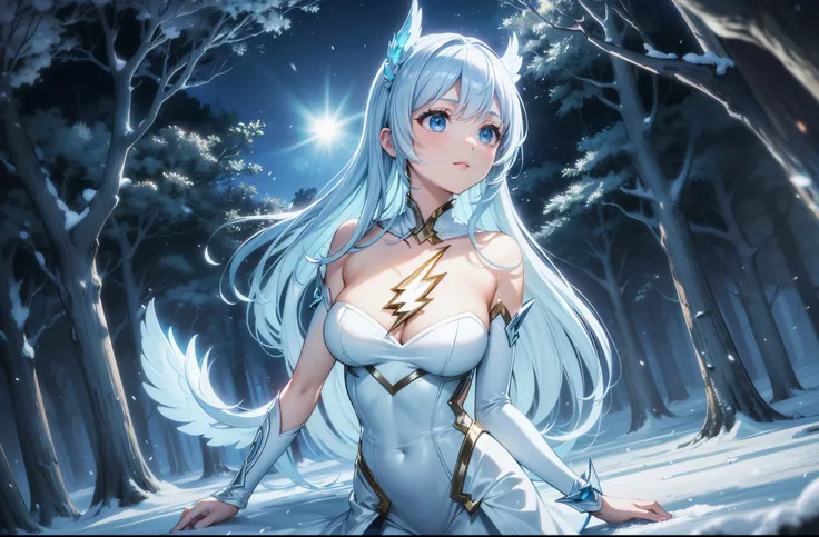 ((ultra-detailliert)), ((Best Illustration)), ((Movie Lighting)), Dynamic Angle, floating, Fine, (The Flash: 1.2), (shine: 1.2), (shine: 1.2), "(Best Quality), Super detailed depiction of a beautiful girl, Light blue long hair、Twin-tailed、 In the colorful ...