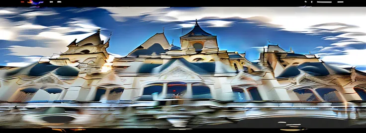 a medieval magic festival on a moonlit night, In the center of the image is 1 stunning Gothic castle that serves as the backdrop for the magic performances and activities taking place. Enchanted light effects add to the ethereal atmosphere of the scene,The...