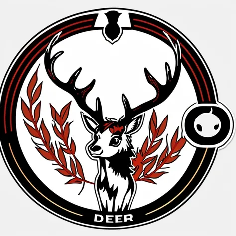 deer devil、a sticker、emblem、No background