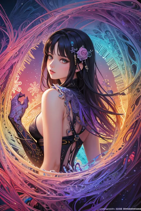 (masterpiece, top quality, best quality, official art, beautiful and aesthetic:1.2), (1girl), extreme detailed,(fractal art:1.3),colorful,highest detailed