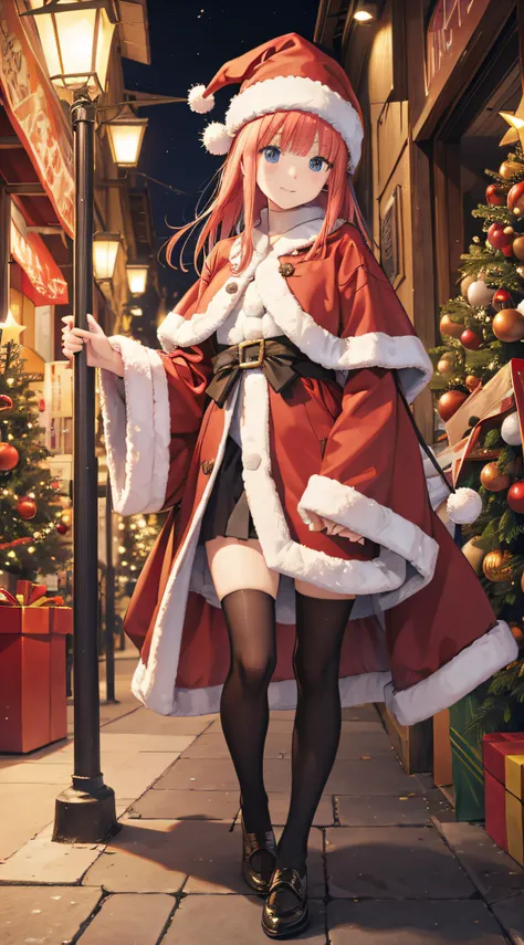 Nino Nakano,Pose sentada,christmas costume,pueblo