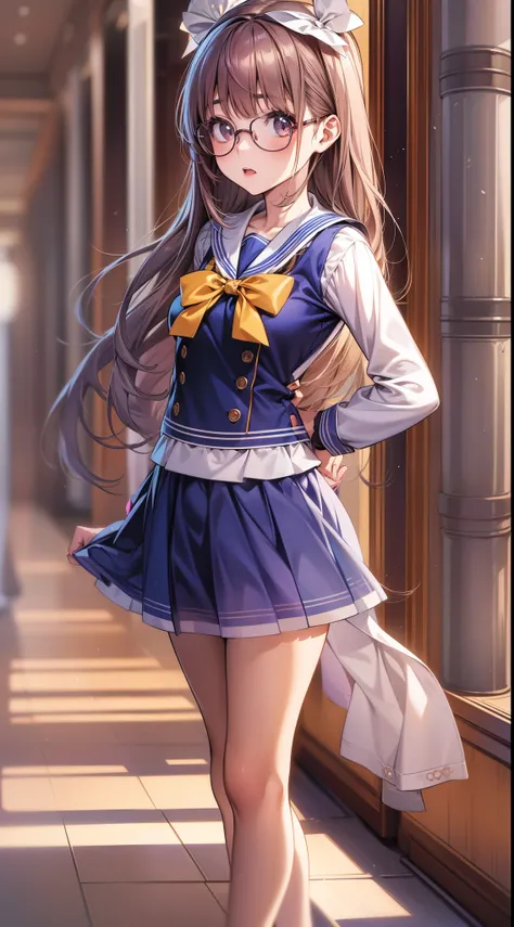 Anime - A woman wearing silk cheerleading and glasses takes a photo, small curvy loli, a hyperrealistic schoolgirl, a hyperrealistic schoolgirl, Loli in a silk dress, Cute anime waifu in a nice dress, Smooth Anime CG Art, anime highly detailed, Seductive A...